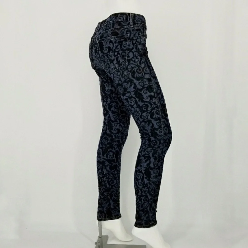 J Brand Skinny Leg Black Brocad Jean - Picture 5 of 10